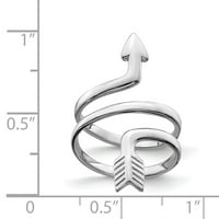 Тематична алебарна стрелка с бяла стерлингова лента с пръстен с пръстен пръст, размер 5