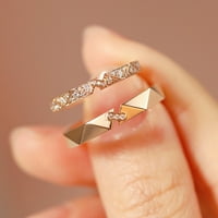 Duhgbne Fashion Paper Lovers's Rangs и женски пръстени с регулируеми отвори дават на Свети Валентин Пръстен жените прости двойки пръстени отварящ регулируем годежен пръстен