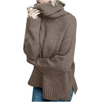 Пуловер за костенурка за жени с дълъг ръкав свободен годрен пуловер