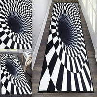 3Д Ворте площ килим нехлъзгаща площ килими бездънна дупка оптична илюзия етаж килим Черно бяло Каре декорация на дома вход изтривалка 160×