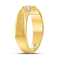 10к жълто злато кръг диамант Сватбена халка пръстен