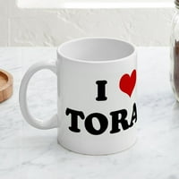 Cafepress - Обичам чаша Тора - унция керамична чаша - чаша за новост кафе чай