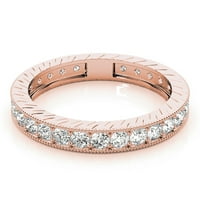 18к плътен бял, жълт и розов златен диамантен пръстен Милграйн