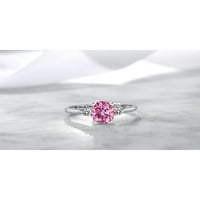 Скъпоценен камък крал 10k бяло златен пръстен овален розов моасанит диамант
