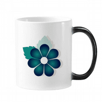 Синьо зелено цвете плоско изкуство деко модна чаша смяна на цветовата чаша морфиране на топлината чувствителна 12oz