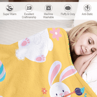 Великденско зайче яйца фланелово одеяло за домашно легло на дивана и диван ултра меко одеяло поздрави и подаръци хвърляния за деца Момчета момчета