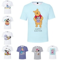 Stitch, Mickey Mouse, Winnie the Pooh Patterns Великденски ден лятна тениска с къс ръкав, подходяща за пътуване, семейни излети носят дрехи