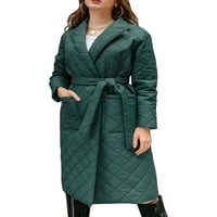Abtel жени ватирано яке солидни цветни палта ежедневни грахови палто дами свободни зимни черни зелени le