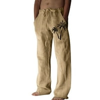 Панталони за мъже Мъжки ежедневни памучни бельо отпечатано бельо джобни дантелени панталони с голям размер панталони панталони за мъже