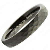 Метали бижута Униза волфрамов карбид сватбена лента Honeycomb дизайн черен плоскост с размер 9.5