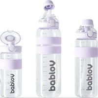 Суещи се бутилки с вода със слама, теч доказателство за бутилки с вода пластмаса BPA безплатно, бутилки с вода за фитнес, фитнес, спорт на открито, унция, лилаво