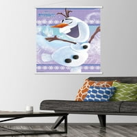 Disney Frozen: Замразеното приключение на Olaf - плакат за стена Olaf с дървена магнитна рамка, 22.375 34