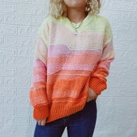 Дамски пуловери домашни ваканции каузални дамски пуловери оранжев размер m
