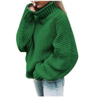 Пълни пуловери за костенурка за жени зимни топли дълги ръкави плета пуловер