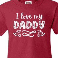 Inktastic обичам татко си със сърца младежки тениска