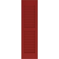 Екена Мелница 12 В 73 Х Америкрафт Две Еднакви Жалузи Екстериор Истински Дървени Щори, Огън Червено