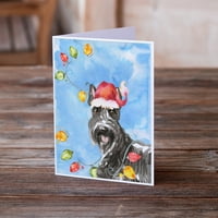 Съкровищата на Каролайн Шотландски териер Коледни поздравителни картички с пликове, 5 7