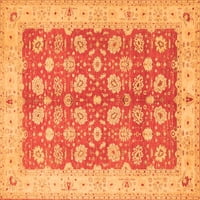 Ahgly Company Indoor Round Oriental Orange Traditional Area Rugs, 4 'Round