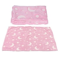 1.5 х светлинен одеяло Двойна страна фланел Звезда Луна дизайн Мека в тъмното одеяло за деца Мека и Кожа приятелски