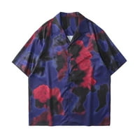 Мъжете модна блуза Топ тропически стил печат Хавай лято отхвърлете яка риза мъжки 3D цифров печат джобна катарама с къса ръкав риза плаж ежедневно носене