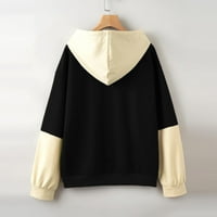 Суичър за измиване на женската дреха с дълъг ръкав пуловер Суичър за ежедневни върхове черни, 2XL