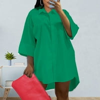 Нова пролетна мода, AXXD Небрежно разхлабена твърда бутон Кардиган жена плюс размер фланелна риза Просвещение зелено размер 8