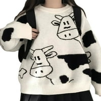 Gupgi жени пуловер сладък отпечатано трикотаж y2k момиче пуловер връх