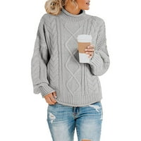 Женски ежедневен дълъг ръкав кокетен костенурка плетен пуловер зимен есен есен пуловер пуловер с дълъг пуловер пуловер пуловер