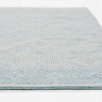 Momeni Mallorca Hand Hooked Wool Geometric Blue Area Rug 3'6 5'6