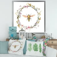 Дизайнарт венец от диви цветя и пчела