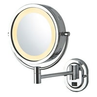 Огледало за грим с диаметър на Jerdon с LED осветление- 5x- увеличение, хромиран покрив HL165CD