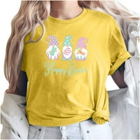 Женски върхове зайче заек Графична тениска Смешно писмо за печат тениски с къси ръкави Блузи Топс щастливи великденски върхове