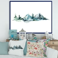 Дизайнарт минималистична елхова гора и зимни планини