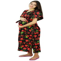 Bimba кърмещи майки Caftan Floral Print Maxi Kaftan майчинство с рокля с колан