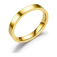 Xinqinghao от неръждаема стомана твърди пръстени сватбени ленти пръстени за жени пръстени за мъже Гладки пръстени Геометрия пръстени Размер злато 13