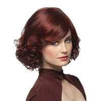 Къдрава коса къса естествена коса перука Женски Перуки червено синтетична Мода перука перука червено