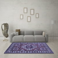 Ahgly Company Indoor Rectangle Geometric Blue Traditional Area Rugs, 5 '7'
