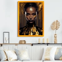 Дизайнарт чувствен течно злато жена Иии рамкирани стена изкуство