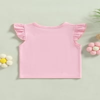 Calsunbaby Kid Girls Rish Toddler Baby Girl Основни тениски за памук Новородени върхове Тий бебешки летни дрехи