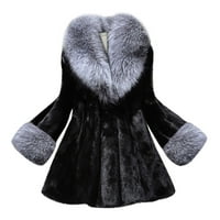 Жени от палто от средна дължина модна топло v-образно палто с дълъг ръкав Небрежно твърдо модно топ топло яке