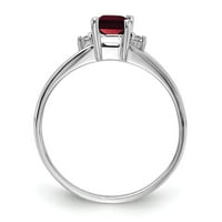 Твърд 14к Бяло Злато 6х смарагд нарязани Гранат януари червен скъпоценен камък диамант годежен пръстен размер