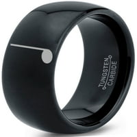 Tungsten Quarter Note Music Band Ring Men Women Comfort Fit Fit Black Dome Polised