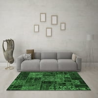 Ahgly Company Indoor Rectangle Oriental Emerald Green Modern Area Rugs, 7 '10'