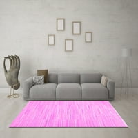 Ahgly Company Indoor Rectangle Solid Pink Modern Area Rugs, 8 '12'