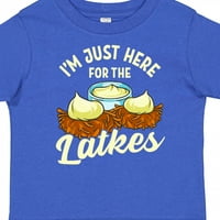 Inktastic Hanukkah смешно тук за Latkes Gift Toddler Boy или Thddler Girl Тениска