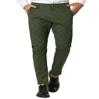 Lars Amadeus Men's Plaid Pants Pants Slim Fit Flat Front Business Check панталони