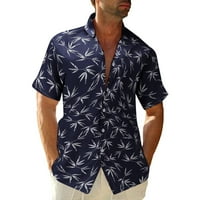 Мъжка Хавайска Алоха риза с къс ръкав лятото случайни Бутон надолу редовен годни Флорални печатни парти плажни ризи топ блуза