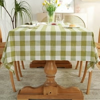 Ritualay Table Cloths Домашен декор покривка за миене Проста покривка за прах, модерна геометрична декоративна карирана зелена 55 102