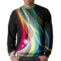 Мъжки свободно прилепване в средно тегло 3D печат суичъри с дълъг ръкав кръгла шия модерни ежедневни качулки графичен суичър пуловер отгоре
