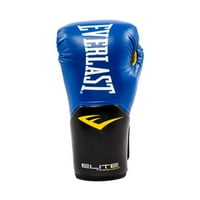 Everlast Blue Elite Pro Style Boxing Gloves & Black Hand Wraps